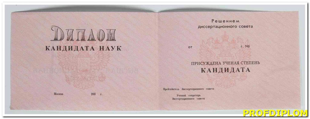 Диплом кандидата наук 2001